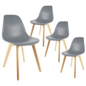 Pack Scandinave Melya 4x Gris Bois Dur