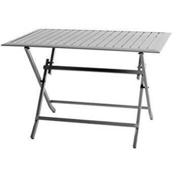Aluminio Elegante Mesa Plegable 110x70 cm, Gris Claro