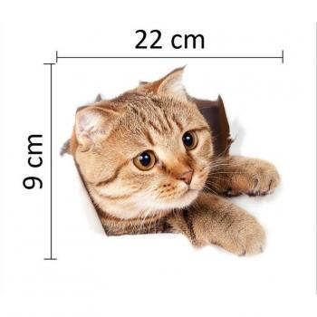 Adhesivo de Pared 3D de Gato Lindo para el Hogar