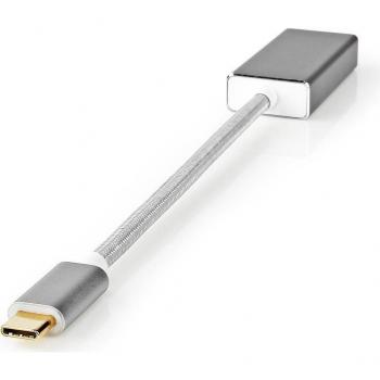 Nedis Adaptateur USB‑C vers Mini DisplayPort, 0,2 m, Plaqué or – Tressé Nylon