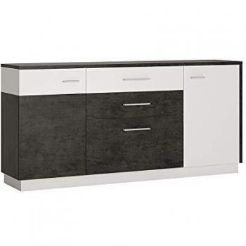 Furniture To Go Sideboard with 2 Doors and 2 Drawers, Slate Grey and Alpine White