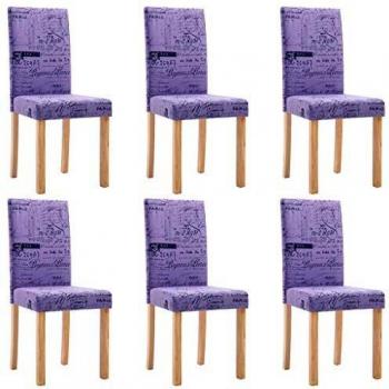 VidaXL Set di 6 Sedie da Tavolo in Stile Moderno Viola