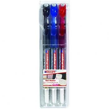 Edding Gelroller 2185 schwarz+rot+blau 3er Set