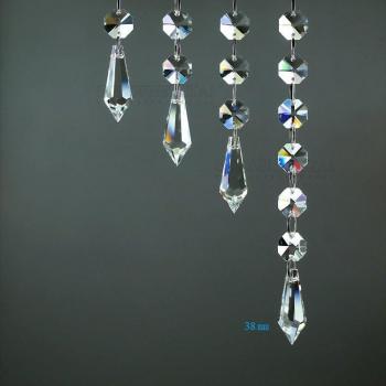 20pcs Decorative Crystal Octagon Chandelier Beads with Icicle Prism
