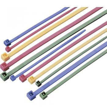 Kabelbinder-Sortiment 100 x 2,5 mm, 203 x 2,5 mm, 292 x 3,6 mm in Grün, Rot, Blau und Gelb