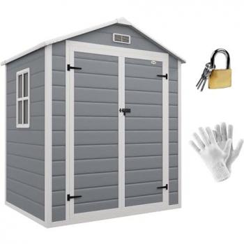 Outsunny Abri de Jardin cabanon en résine polypropylène 2,12 m²