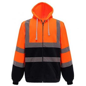 Hoodie Yoko Homme Haute Visibilité – Couleurs Marine & Orange – Taille M