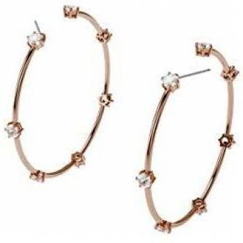 Pendientes de Aro Swarovski en Tono Oro Rosa