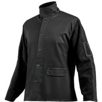 Manteau de soudage VEVOR XXL – Cuir fendu, tissu ignifuge 255 g, boutons-pression et compartiments pour outils