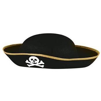 Cappello da Pirata con Federe in Feltro, Taglia Unica per
