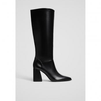 Stradivarius Stilvolle Stiefel bis zum Knie Schwarz 36