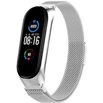 Correa de Metal Compatible con Xiaomi Mi Band 5 Plata