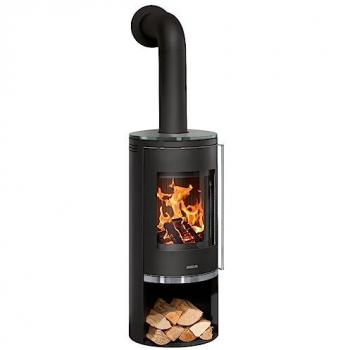Justus Kaminofen Faro 2.0 mit profilierter Feuerraumauskleidung, Glas, Schwarz