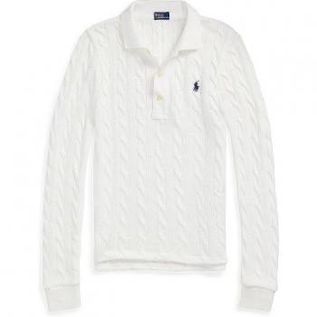 Weißer Strickpullover mit Polokragen – Polo Ralph Lauren – S – Damen