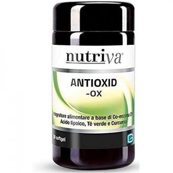 Nutriva Antioxid-OX, Integratore Alimentare a base di sostanze antiossidanti in softgel, 1914mg (30 softgel)
