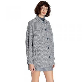 AE Male Light Jacket: Gray Checkered Racing Short Coat