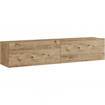 Meuble téléviseur à deux portes 29,5 × 140 × 31,5 cm effet chêne rustique