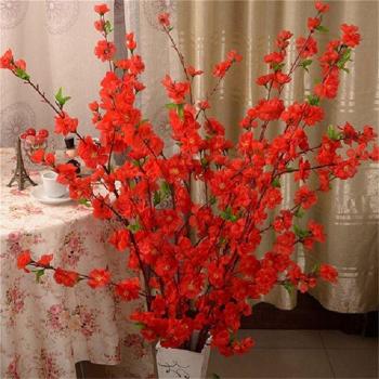 Decoración Floral de Plástico: Melocotón 65CM