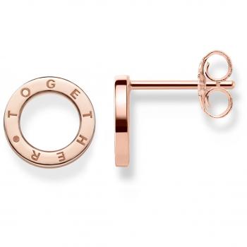 Pendientes Círculos Together de Plata 925 con Baño de Oro Rosa de 18k de Thomas Sabo