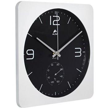ALBA Wanduhr Horduo N, Temperaturfunktion, 30 x 30 x 4,4 cm, weiß