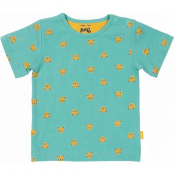 Mini‑Jaguar‑Style Baby-T-Shirt – Türkis 6–12 Monate