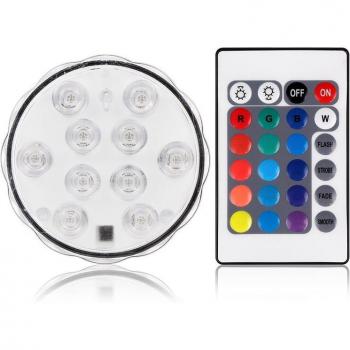 10 LED RGB Tuinonderwaterlamp met Afstandsbediening