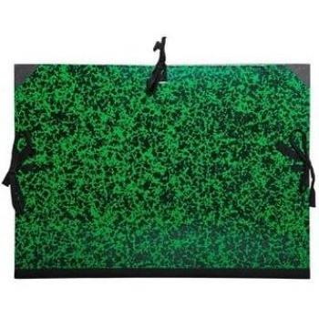 Exacompta Annonay Zeichenmappe mit Stoffband, 5 Stück, A2 (42x59,4 cm), 47x62 cm, Grün