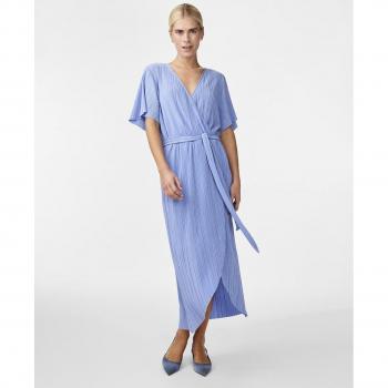Vestido de Manga Corta Yas Midi Drapeado