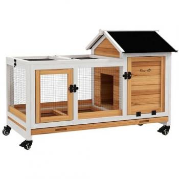 Jaula para conejos PawHut con techo plegable y bandeja interior
