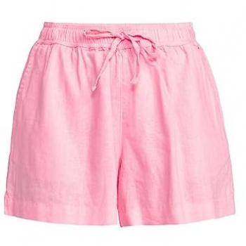 Shorts de playa Roxy Lekeitio Break para mujer con cintura elástica, color rosa, talla XS