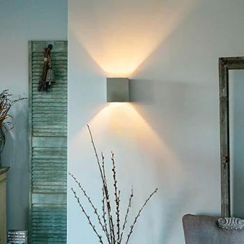 Alban Square Wall Light in Rustic Concrete