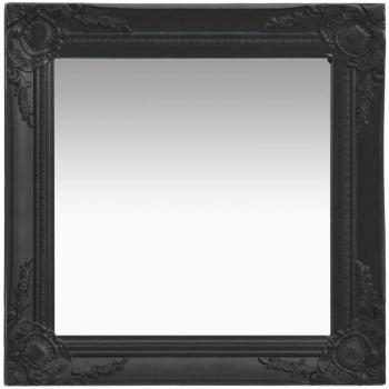 Miroir mural carré noir baroque 50 cm