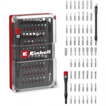 Set d'embouts Einhell 115030 – 66 pièces cruciformes Phillips / fente / Torx® intérieur + 6 pans + tournevis porte-embout