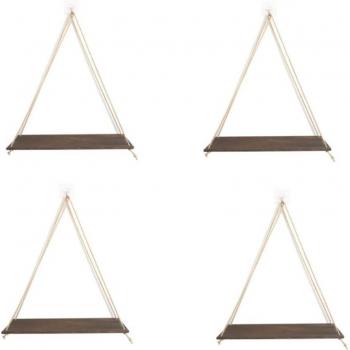 Estantes Colgantes Madera y Cuerda