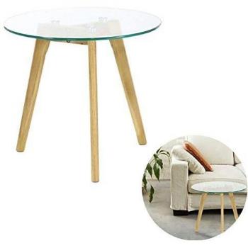 Mesa de Café de Cristal con Tres Patas