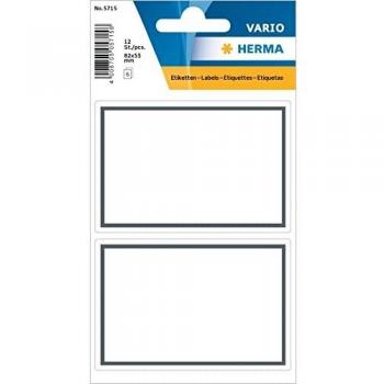 HERMA 5715, Vario Schuletiketten, 82x55 mm, grauer Rand, 6 Blatt