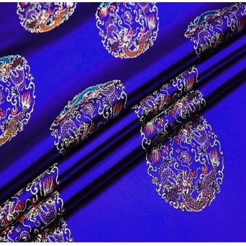 Tela de satén jacquard con dragones para costura de cheongsam