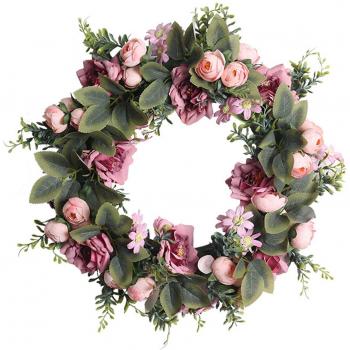 Corona de Flores Falsas para Decoración Romántica