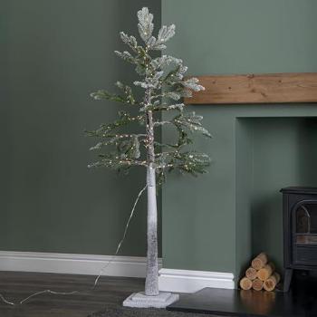 Gleaming Evergreen 5ft Lighted Pine – 240 LEDs (Warm White)