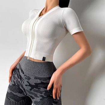 HydroSprint Quick‑Dry Yoga Shirt with Zipper Detail