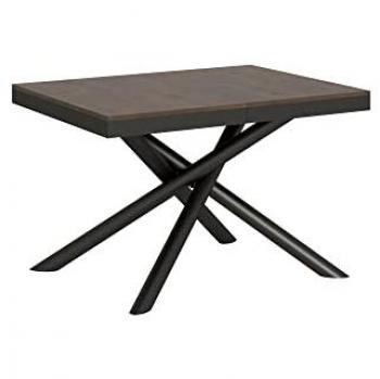 Table Extensible Noyer Cadre Anthracite 8 Convives