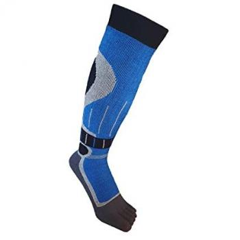 Winter Knee-High Toe Socks for Female Skiers – 1 Pack (Black, Size 3‑5)