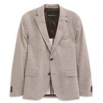Beigener Herren-Anzugakko BUGATTI 60/50 – Modern Fit aus hochwertigem Woll-Polyester‑Mischgewebe