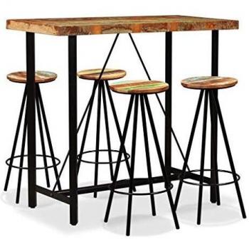 VidaXL Set Bar 5 pz in Legno Rinnovato