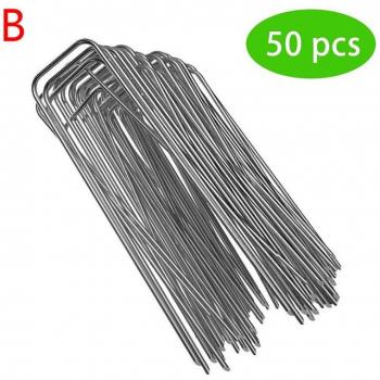 50/10Stck U-Form Gartenheringe aus verzinktem Stahl