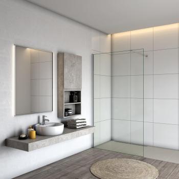 Ducha Vertical Aica Panel Unicelda VidroAntical 8mm Barra 140 cm (68‑70)×200 cm