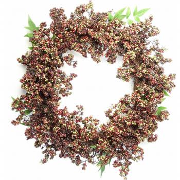 Artificial Hanging Black Berries Wreath