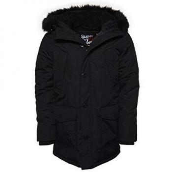 Superdry Men's Everest Parka Winter Jacket, Black (Jet Black A), 2XL