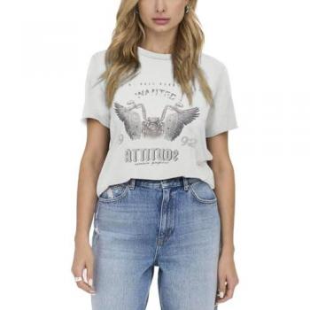 Camiseta Blanca de Mujer Only Lucy Rock Dune