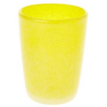 Bicchiere Vetro Pulegoso Giallo